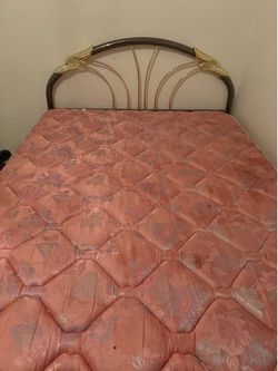 Queen bed with spring bog and metal frame