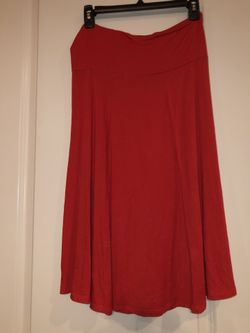 Long red skirt cotton very comfy! Size large
