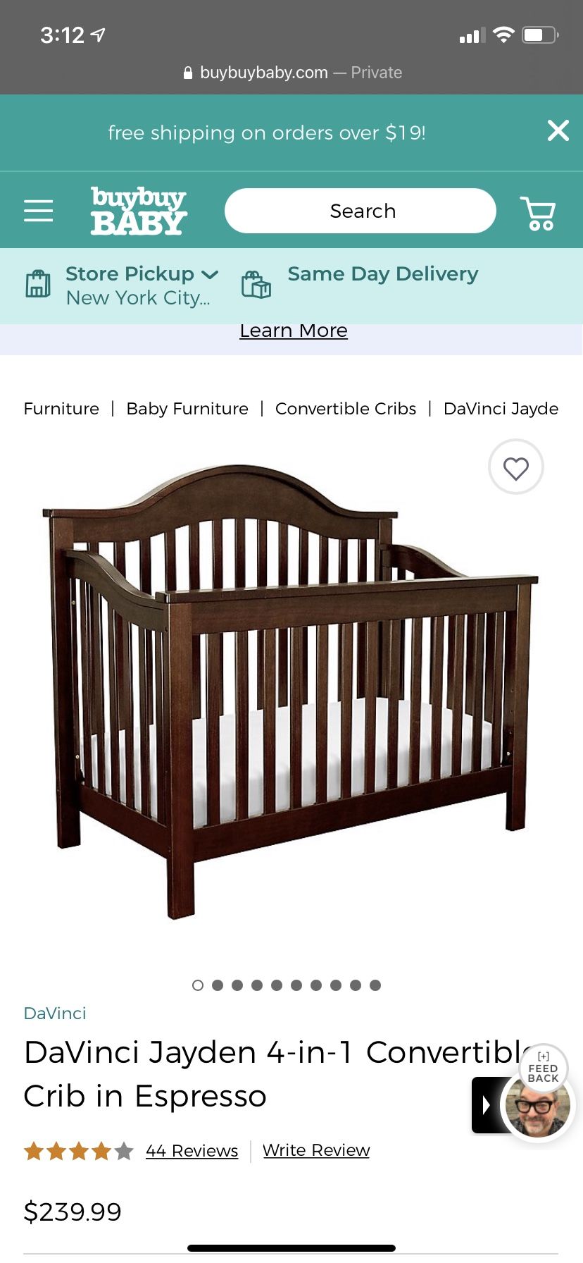 4 In 1 Convertible Crib Free