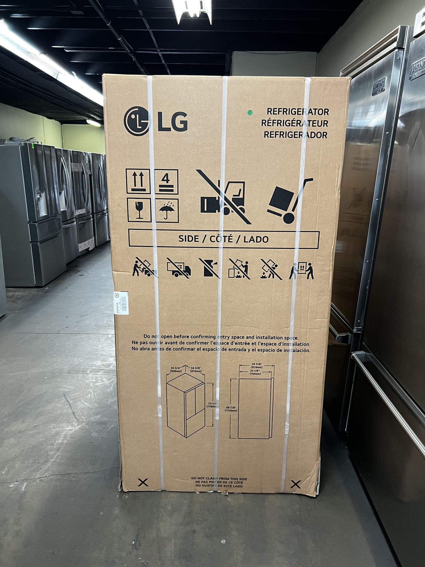 New In Box Lg 29 Cu Ft Smart Four Door Refrigerator Print proof Stainless Steel 