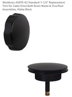 Westbrass A50TE-62 Bath Drain Trim Kit – Matte Black (New)