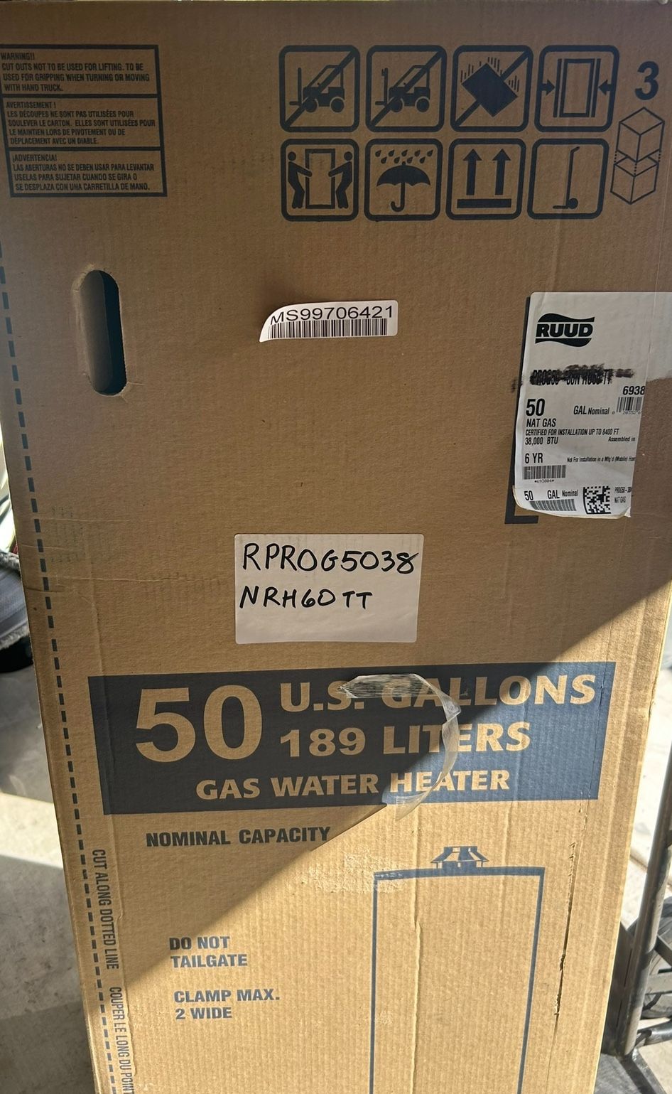 50 Gallon Gas Water Heater With Warranty Brand New 