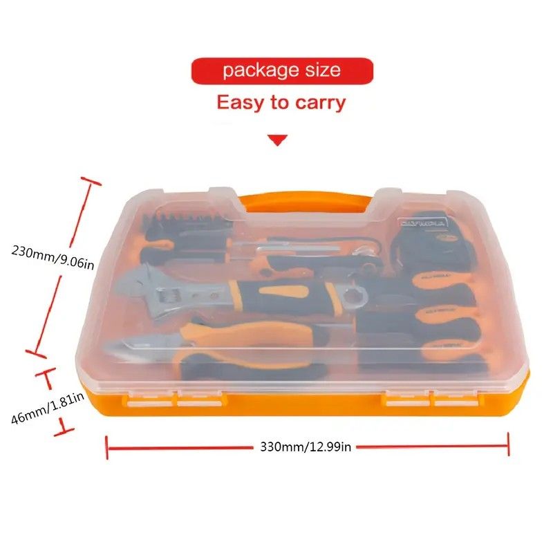 Home Tool Set 34pcs Basic Mechanic Tool Set With Tool Box, Ideal For Home Repairs, Convenient Storage, With Individual Containers For Easy Portability