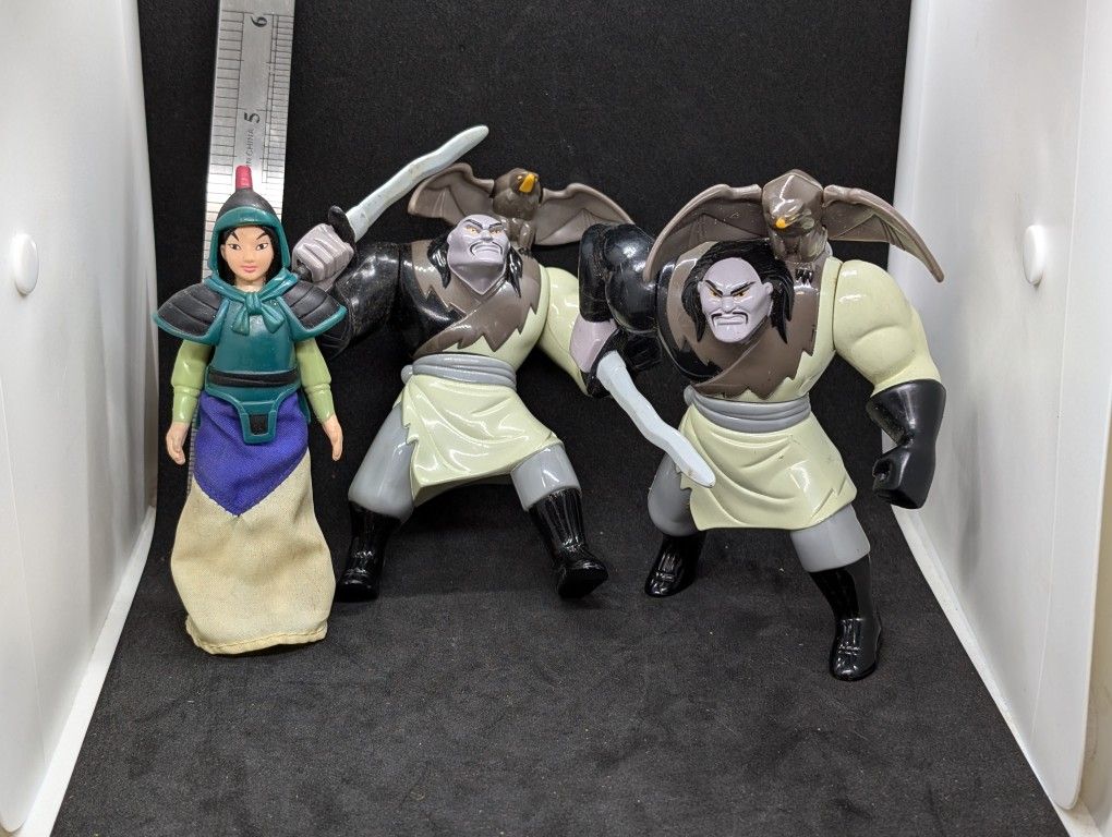 Vintage Disney's Mulan Lot of 3 Figures 1998 McDonalds Toys