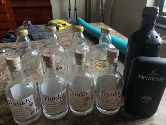 Hennessy Whit Empty Bottles Absolute Empty Bottle With  Fo Leather Cover