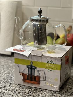 Glass Teapot With Strainer Insert