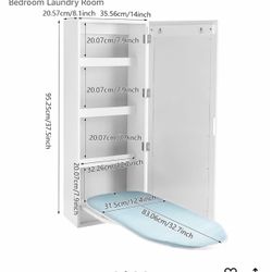 Wall-Mounted Ironing Board Cabinet with Shelves