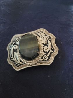 Western Belt Buckle with Stone Cabochon