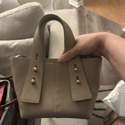 Frame Mini Denim Bag (beige)