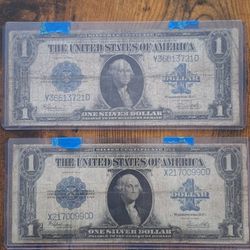 Two $1 Silver Certificate ( Horse Blanket )