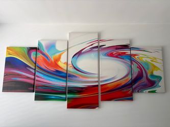 5-Panel Abstract Swirl Canvas Wall Art