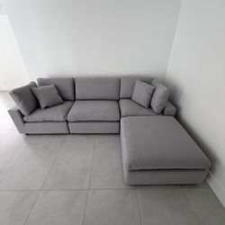 New Grey Sofa Cloud Couch Sectional