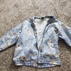 Vintage Floral Blue Bomber Jacket 