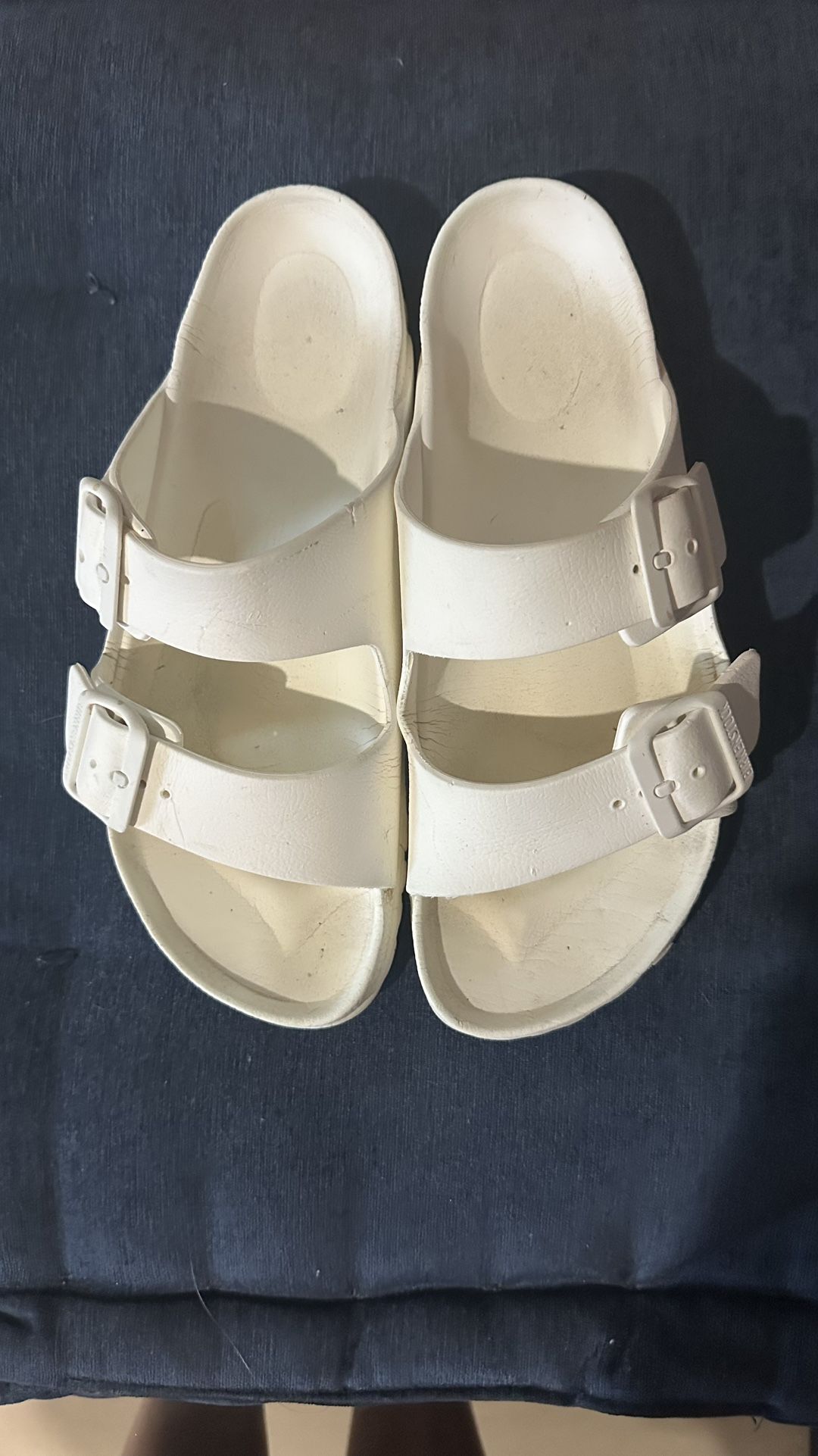 White Birkenstock Croc Sandals Size 7