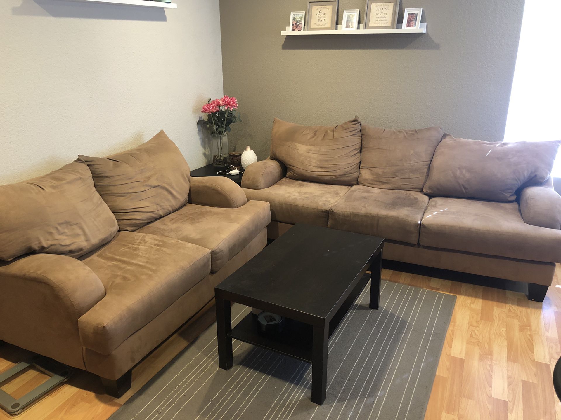 Couch, love seat and coffee table for sale