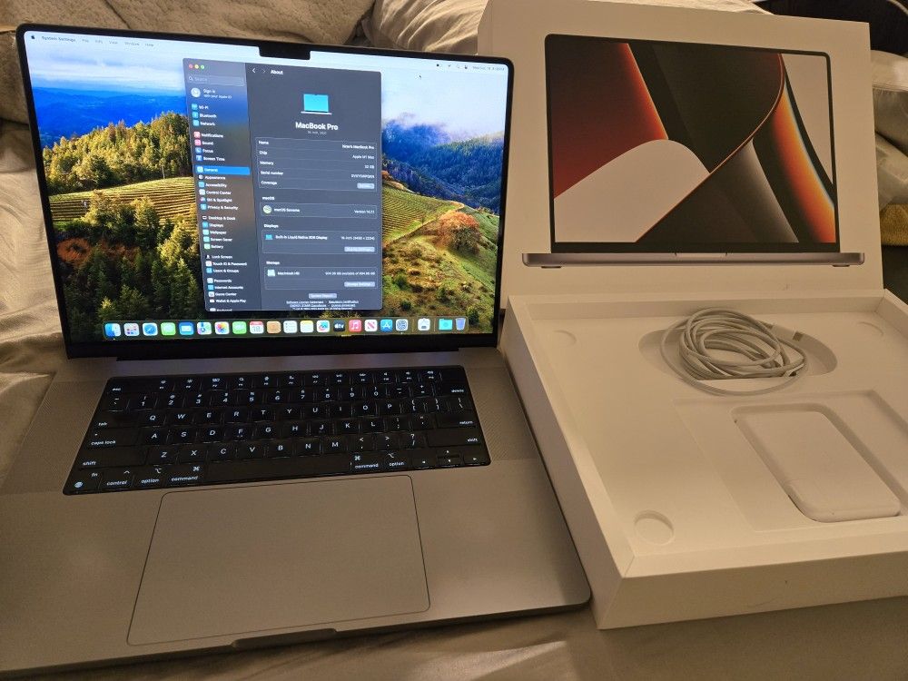 16" M1 MAX MacBook Pro 32GB RAM 1TB SSD (battery cycle count 196)