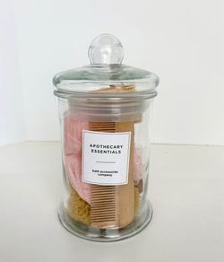 Glass Apothecary Jar with Bathroom Accessories