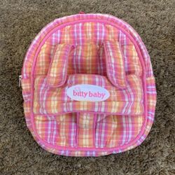 American girl Bitty Baby Pink Plaid Doll Carrier Backpack Diaperbag