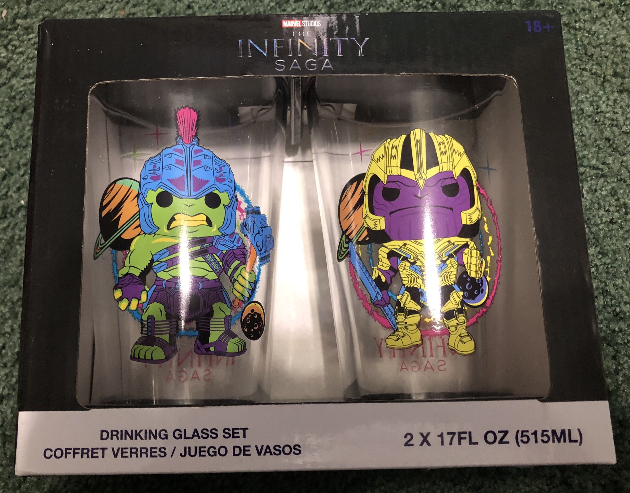 MARVEL INFINITY SAGA DRINKING GLASS SET HULK THANOS NEW