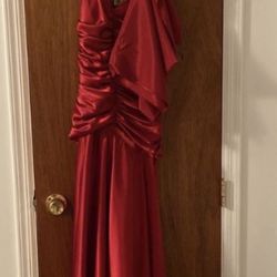 Red Sara McClintock Dress Size 2/4 With Scarf  Great For Holiday Party. See My Page 