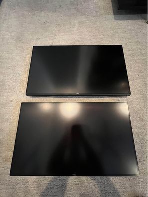 Two Dell Ultra Sharp LED-Lit Monitor 25" Black U2518D 2560X1440 and Dual Stand