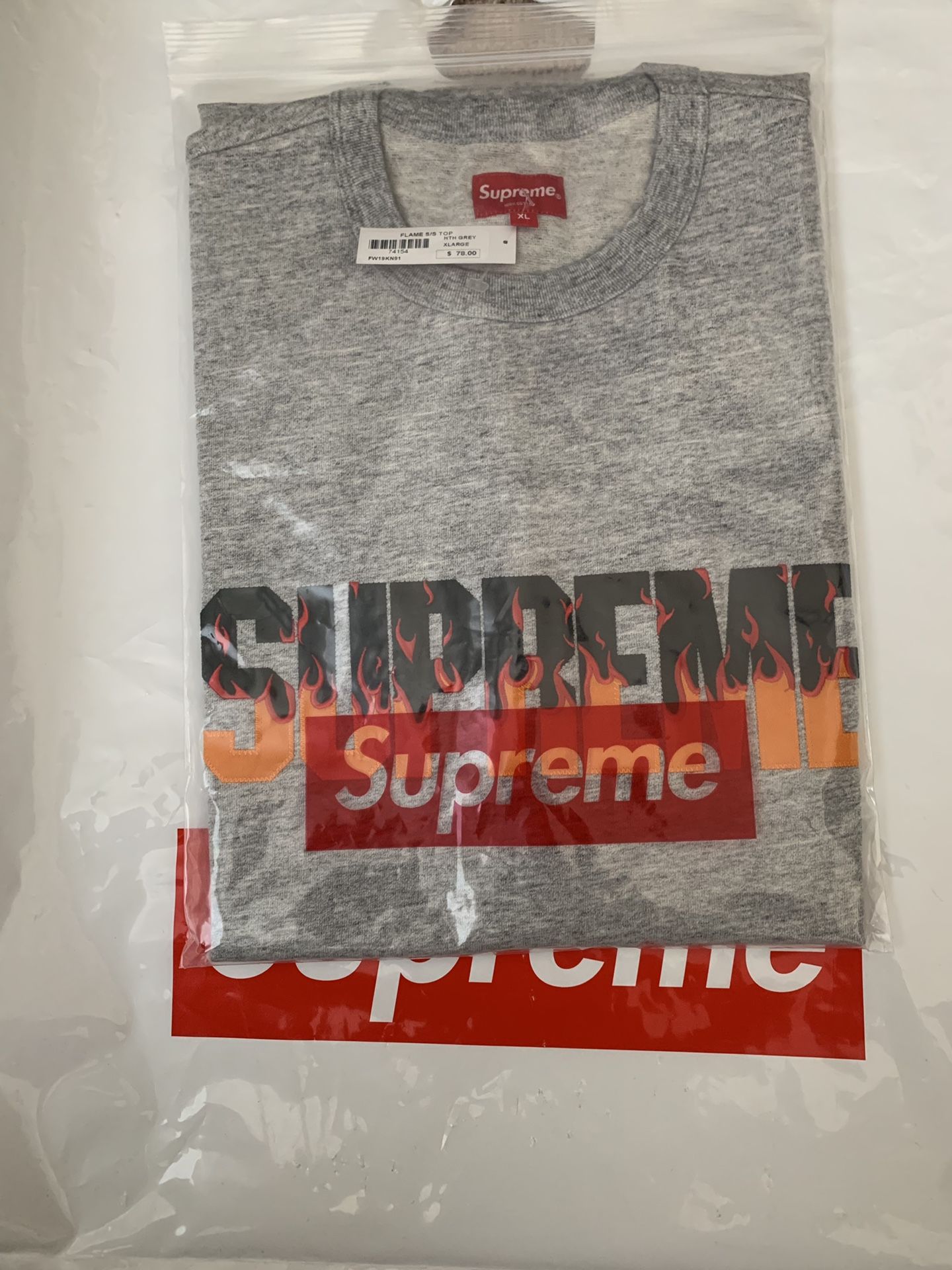 Supreme Flames S/S Top Heather Grey XL