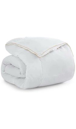 White Down Comforter Down Duvet Insert 100% Cotton Shell Down Proof, Baffle Box Stitched for All Season King Size