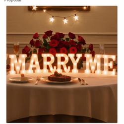 MARRY ME LED Marquee Letter Sign Set