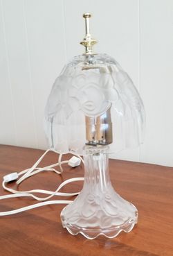 Beautiful small crystal glass side table lamp