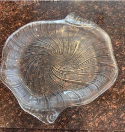 Vintage Mikasa Studio Nova crystal seashell serving platter