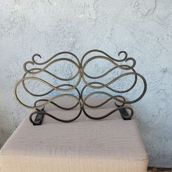 Wrought Iron Tabletop Wine Rack Holder Caddy Barware Storage
