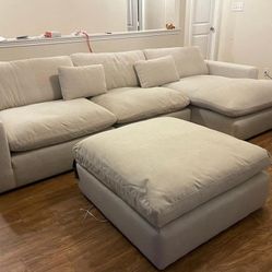 New/ 3-piece White Sofa Chaise,Seccional, Couch, Sectional/ Delivery Available 