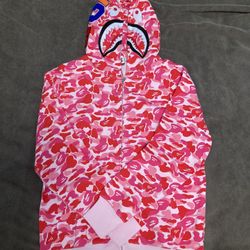 Pink Bape hoodie large new
