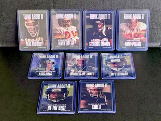 🔥🔥 1991 PRO SET FOOTBALL "THINK ABOUT IT" 2 COMPLETE SUBSETS LOT!! 💎🏈 AIKMAN / MARINO / MOON 🚀🧠