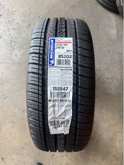 19” tire single michelin 225/45/19 with free installation $125