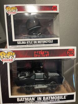 Batman In Batmobile And Selina I’m Motorcycle Funko New 