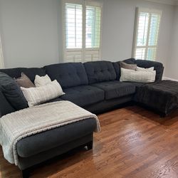 Dark Grey Couch With Double Chaise 