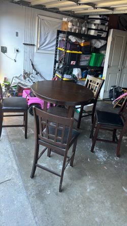 Wooden table with chairs
