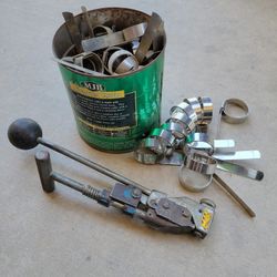 Band-it Center Punch Tool And Bands. Works Good 