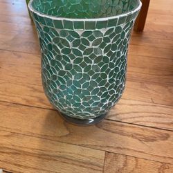 Costal Nautical Mosaic Glass Candle Holder