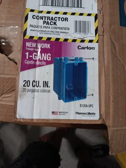 Carlon B120A-UPC 1-Gang 20 cu. in. New Work Electrical Outlet Box. 
