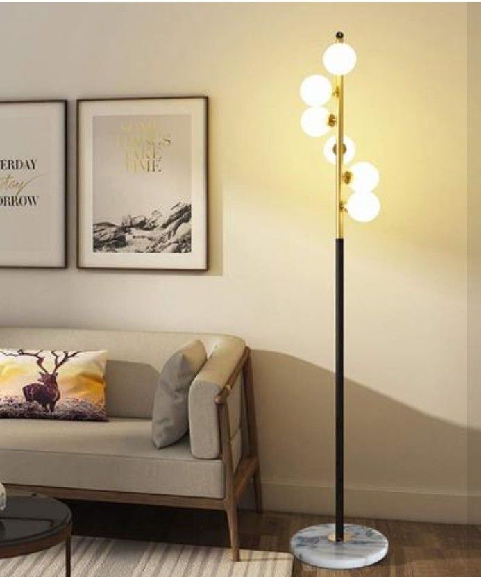 Hsyile Lighting KU300205 White Glass Shade and Base Elegant Modern Creative Lamp