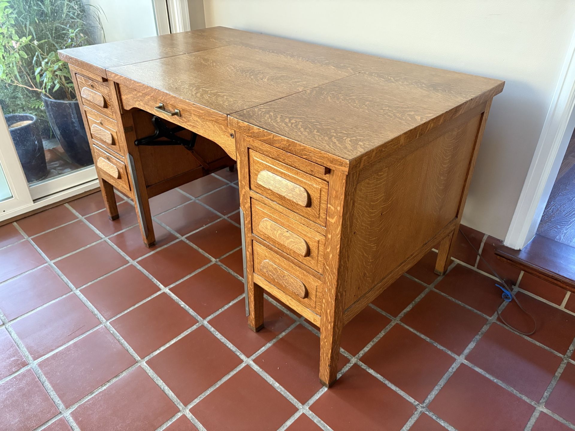 Quarter Sawn Oak Typing Desk