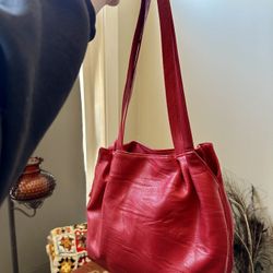 Vintage Red Faux Leather Purse