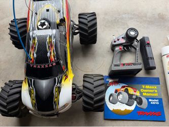 Traxxas T-Maxx 4910 gas RC truck with bonus parts and tools