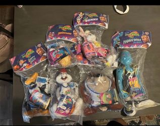 1996 McDonalds SPACE JAM Tune Squad Plush COMPLETE SET of 6 NIP SEALED VINTAGE