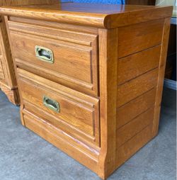 Oak End Table Bedside Nightstand