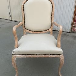 Vintage Cream Leather Chair