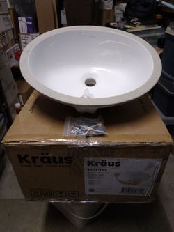 Kraus KCU-273 Oval Undermount Ceramic Sink NEW