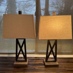 Set Of Two Table Top Lamps.